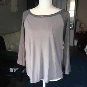 Aerie Gray Baseball Tee